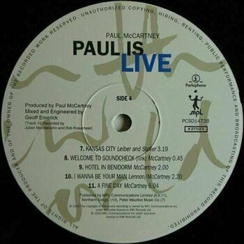LP Paul McCartney - Paul Is Live (2 LP) - 12