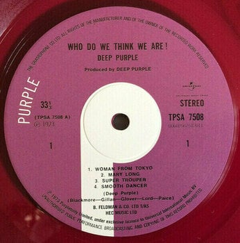 Vinyylilevy Deep Purple - Who Do We Think We Are (Purple Coloured) (LP) - 7