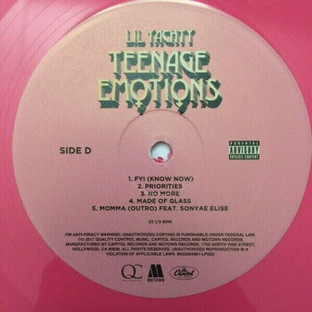 Vinyl Record Lil Yachty - Teenage Emotions (Pink Coloured Vinyl) (2 LP) - 7