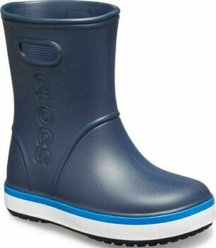Kids Sailing Shoes Crocs Kids' Crocband Rain Boot Navy/Bright Cobalt 22-23 - 2