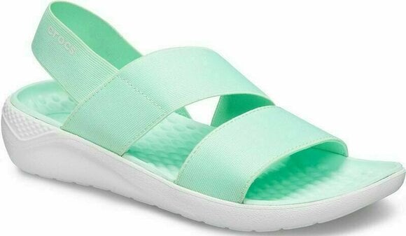 Womens Sailing Shoes Crocs Women's LiteRide Stretch Sandal Neo Mint/Almost White 34-35 - 2