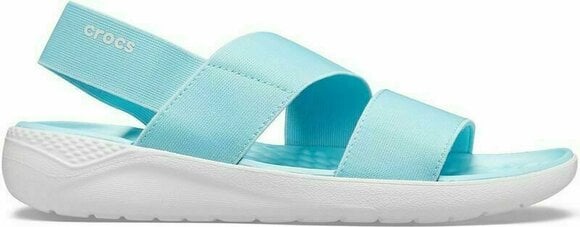 Womens Sailing Shoes Crocs Women's LiteRide Stretch Sandal Ice Blue/Almost White 34-35 - 3