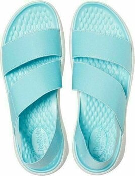 Womens Sailing Shoes Crocs Women's LiteRide Stretch Sandal Ice Blue/Almost White 34-35 - 4