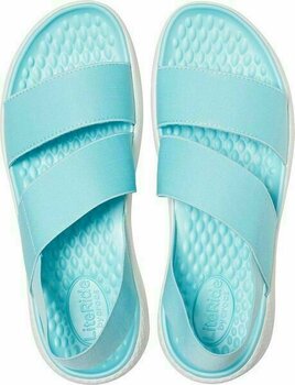 Womens Sailing Shoes Crocs Women's LiteRide Stretch Sandal Ice Blue/Almost White 36-37 - 4