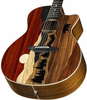 Guitare Jumbo acoustique-électrique Luna Vista Bear Tropical Wood Bear motif on exotic marquetry - 2