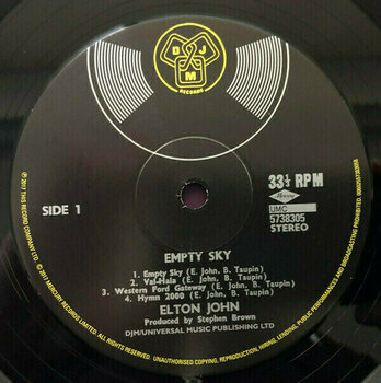 Disque vinyle Elton John - Empty Sky (LP) - 5
