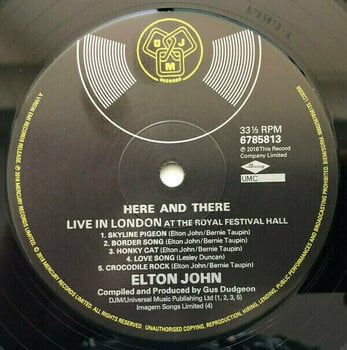 Vinyl Record Elton John - Here And There (LP) - 3