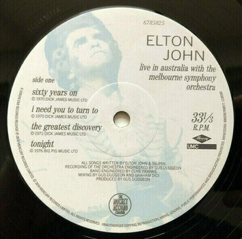 Vinyl Record Elton John - Live In Australia With The (2 LP) - 5