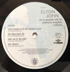 Vinyl Record Elton John - Live In Australia With The (2 LP) - 5