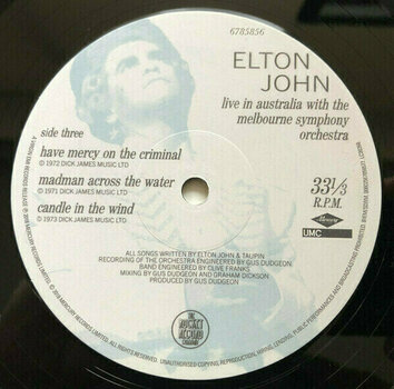 Vinyl Record Elton John - Live In Australia With The (2 LP) - 7
