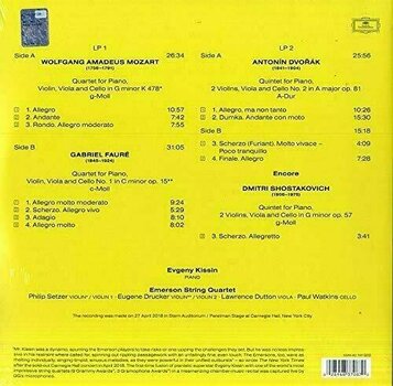 Vinylplade Evgeny Kissin - The New York Concert: Mozart - Faure - Dvořák (Kissin & Emerson String Quartet (2 LP) - 2