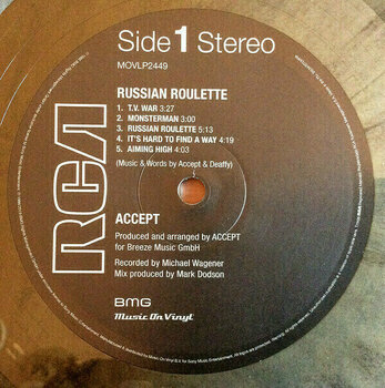 Vinyl Record Accept Russian Roulette (Gold & Black Swirled Coloured Vinyl) - 4