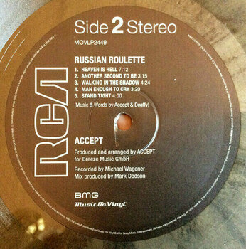 Disque vinyle Accept Russian Roulette (Gold & Black Swirled Coloured Vinyl) - 5