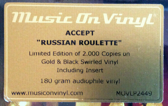 LP deska Accept Russian Roulette (Gold & Black Swirled Coloured Vinyl) - 9