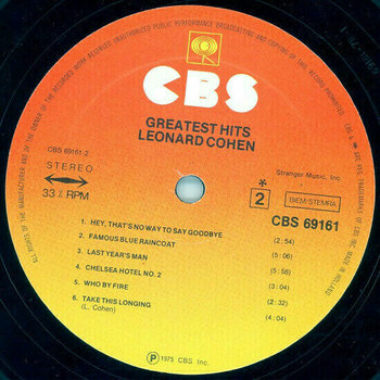 Vinyl Record Leonard Cohen Greatest Hits (LP) - 4