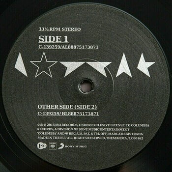Disque vinyle David Bowie Blackstar (LP) - 4