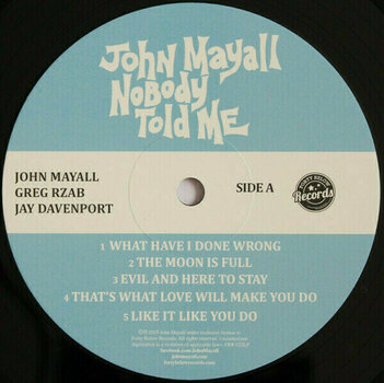 Vinyl Record John Mayall - Nobody Told Me (feat. Joe Bonamassa, Todd Rundgren, Alex Lifeson) (LP) - 5