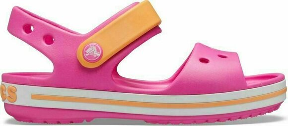 Kids Sailing Shoes Crocs Kids' Crocband Sandal Electric Pink/Cantaloupe 27-28 - 3