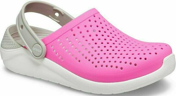 Kids Sailing Shoes Crocs Kids' LiteRide Clog Electric Pink/White 29-30 - 2