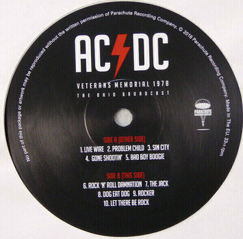 Vinyylilevy AC/DC - Veterans Memorial 1978 (LP) - 3