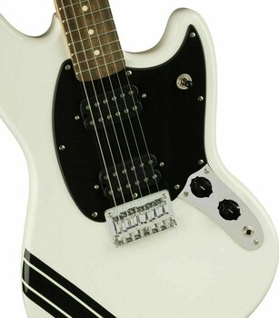Guitare électrique Fender Squier FSR Bullet Competition Mustang HH IL Arctic White with Black Stripes - 3