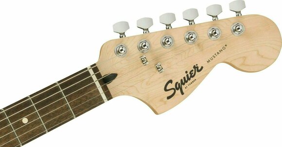 Guitare électrique Fender Squier FSR Bullet Competition Mustang HH IL Arctic White with Black Stripes - 5