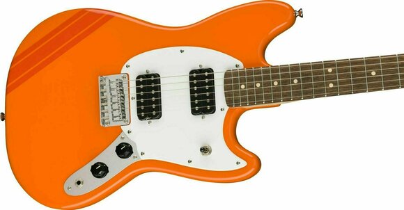 Elektrische gitaar Fender Squier FSR Bullet Competition Mustang HH IL Competition Orange with Fiesta Red Stripes - 4