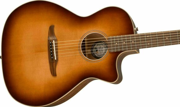 Guitare Jumbo acoustique-électrique Fender Newporter Classic Aged Cognac Burst - 4