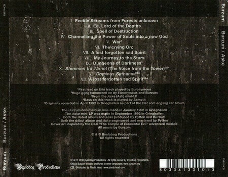 CD de música Burzum - Burzum / Aske (CD) - 5