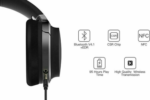 Bezdrátová sluchátka na uši Edifier W830BT Černá - 5