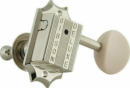 Guitar Tuning Machines Gibson Deluxe White Button T Set Nickel - 3