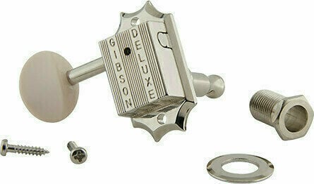 Guitar Tuning Machines Gibson Deluxe White Button T Set Nickel - 4