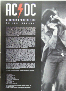 Vinyl Record AC/DC - Veterans Memorial 1978 (Red Vinyl) (Limited Edition) (LP) - 7
