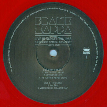Vinyl Record Frank Zappa - Live In Barcelona 1988 Vol.2 (2 LP) - 3