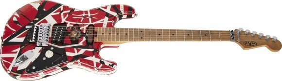 Electric guitar EVH Frankie Striped MN Red/White/Black - 2