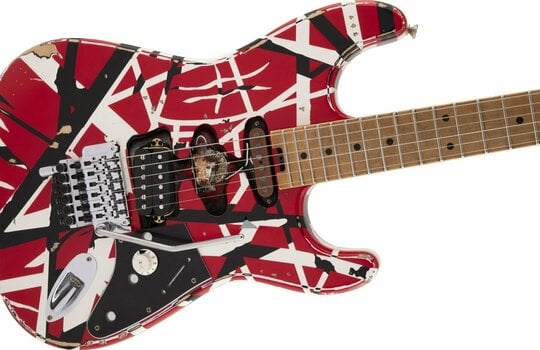 Električna kitara EVH Frankie Striped MN Red/White/Black - 5