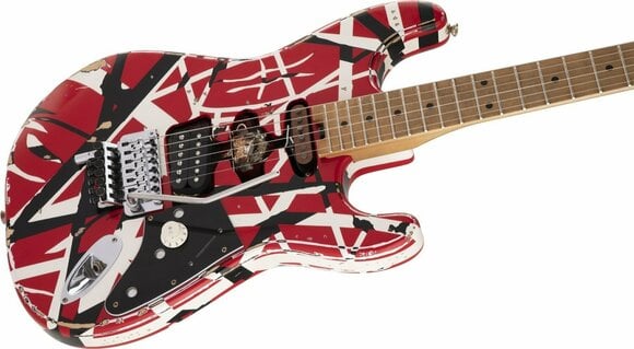 Electric guitar EVH Frankie Striped MN Red/White/Black - 6