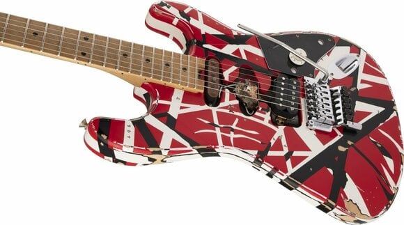 Electric guitar EVH Frankie Striped MN Red/White/Black - 7