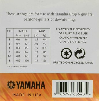 Cordes pour guitares électriques Yamaha EN 12 DS - 2