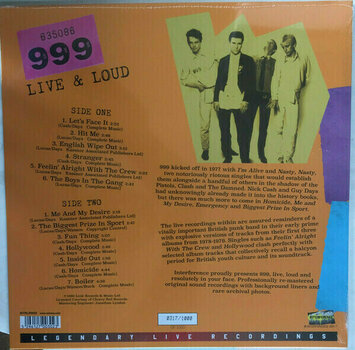 Vinyl Record 999 - Live And Loud (LP) - 2