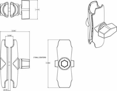 Držiak mobilu / GPS na motorku Ram Mounts Double Socket Arm Medium - 5