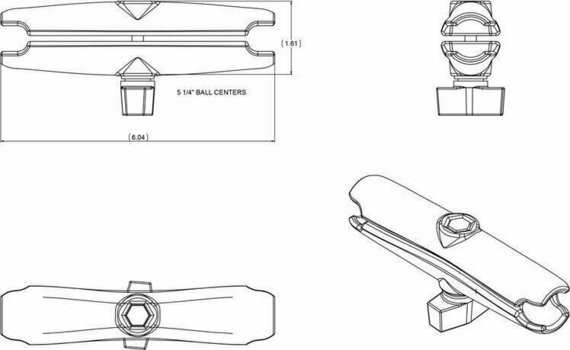Motorcycle Holder / Case Ram Mounts Double Socket Arm Long - 3