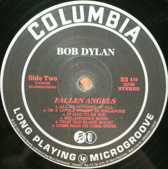 Vinyl Record Bob Dylan Fallen Angels (LP) - 4