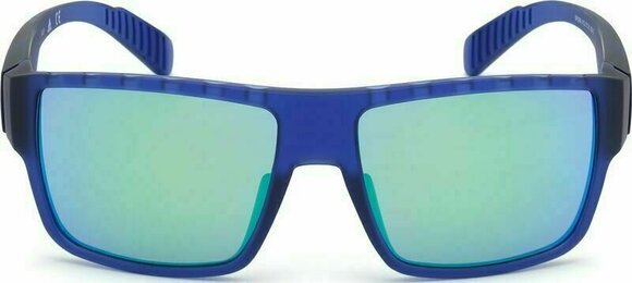 Sport Glasses Adidas SP0006 91Q Transparent Frosted Eletric Blue/Grey Mirror Green Blue - 2
