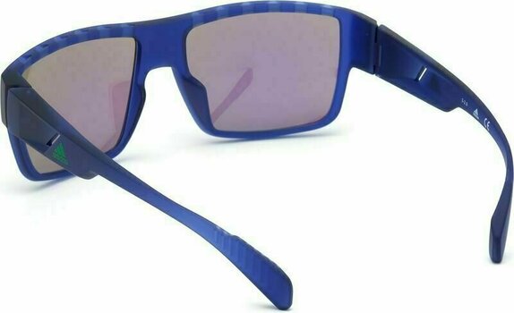 Sport Glasses Adidas SP0006 91Q Transparent Frosted Eletric Blue/Grey Mirror Green Blue - 4