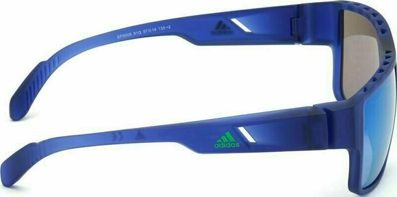 Sport Glasses Adidas SP0006 91Q Transparent Frosted Eletric Blue/Grey Mirror Green Blue - 7
