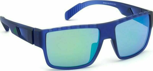Sport Glasses Adidas SP0006 91Q Transparent Frosted Eletric Blue/Grey Mirror Green Blue - 8