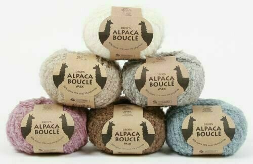 Fios para tricotar Drops Alpaca Bouclé 0517 Grey - 2