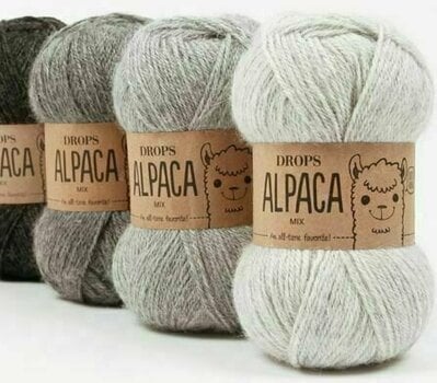 Fios para tricotar Drops Alpaca 9020 Light Pearl Grey - 2