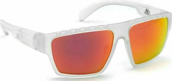 Óculos de desporto Adidas SP0008 26G Transparent Frosted Crystal/Grey Mirror Orange Red - 8